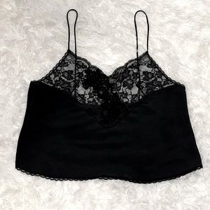 vintage 1980s lingerie top with floral appliqué